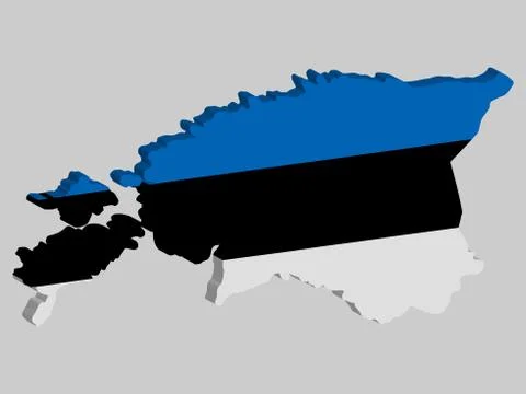 Estonia Map Flag Vector 3D illustration eps 10 Ilustración de archivo