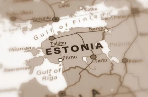 Estonia on a map Stock Photos