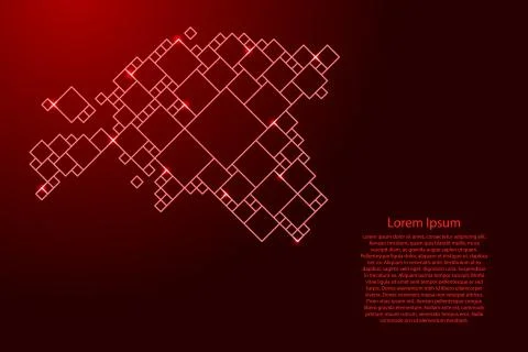 Estonia map from red pattern from a grid of squares Illustrazione stock