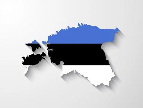 Estonia map with shadow effect Stock Illustration