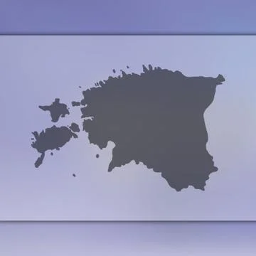 Estonia map. Vector silhouette of Estonia. Blurred background Stock Illustration