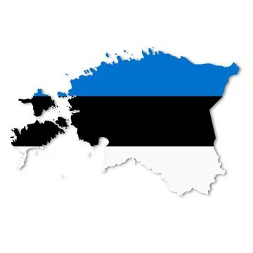 Estonia map on white background with clipping path 3d illustration Stock Illustration
