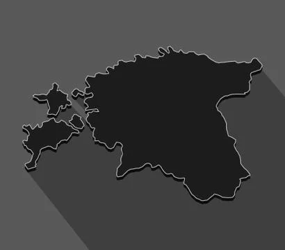 Estonia map on white background Stock Illustration