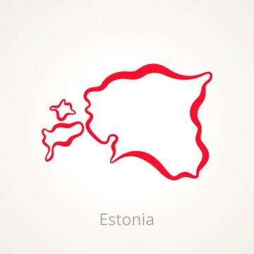 Estonia - Outline Map Illustrazione stock