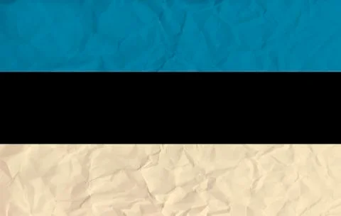 Estonia  paper  flag Stock Illustration