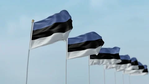 Estonia Row Of Flags Animation Video stock 136201914