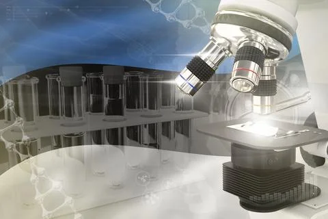 Estonia science background - microscope on flag 스톡 일러스트