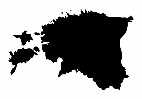 Estonia silhouette map Stock Illustration