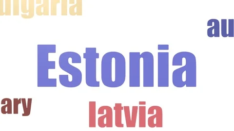 Estonia Tagcloud Animated Isolated Vídeos de archivo 107233851