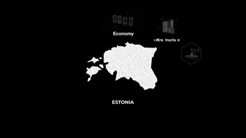 Estonia technology map with animated charts Stock Footage 340979226