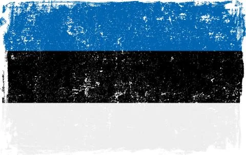 Estonia Vector Flag on White Stock Illustration