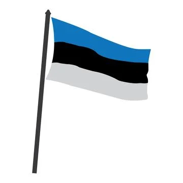 Estonian flag icon design Stock Illustration