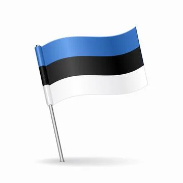 Estonian flag map pointer layout. Vector illustration. Stock Illustration