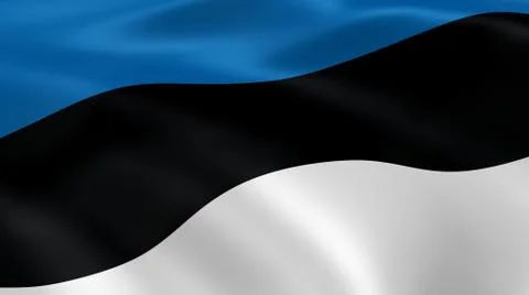 Estonian flag in the wind Fotos Stock