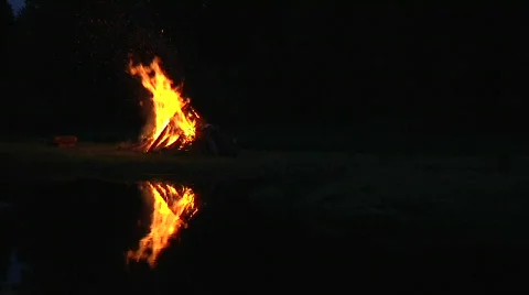 Estonian midsummer fire Stock Footage 836657