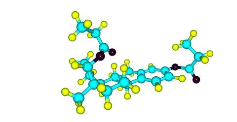 Estradiol dipropionate molecular structure isolated on white Stock Illustration