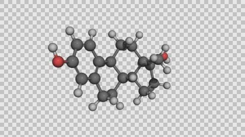 Estradiol (estrogen) molecule modell rotating Stock Footage 66531584