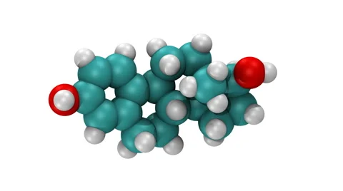 Estradiol, molecular model Video stock 64803450