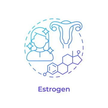 Estrogen blue gradient concept icon イラスト素材