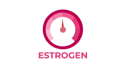 Estrogen level meter animation with rising and falling hormone levels, estr.. Vídeo Stock 347886900