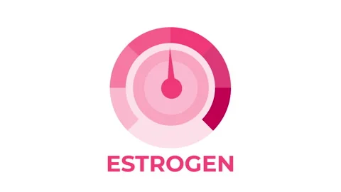 Estrogen level meter animation with rising and falling hormone levels, estr.. Stock Footage 347886901