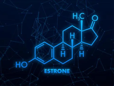 Estrone formula. Estrogens vector chemical formulas. Vector illustration Illustrazione stock