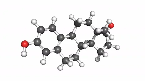 Estrone hormone, rotating model Stock Footage 65990417