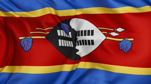 Eswatini cloth flag background loop Stock Footage 310850768