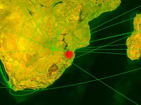 ESwatini on digital map Illustrazione stock