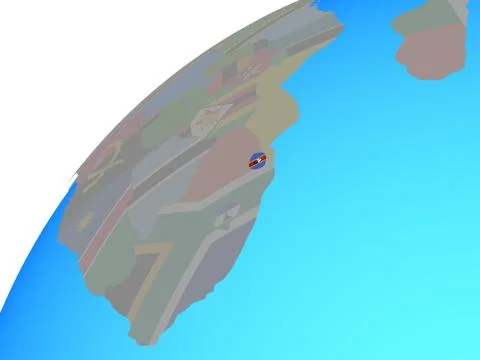 ESwatini with flag on globe Stock Illustration