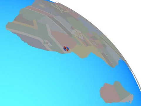 ESwatini with flag on globe Stock Illustration