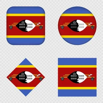 Eswatini Flag Icons Pack. Vector illustration. Stock Illustration