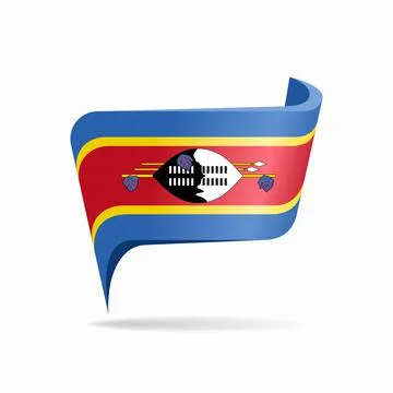 Eswatini flag map pointer layout. Vector illustration. Stock Illustration