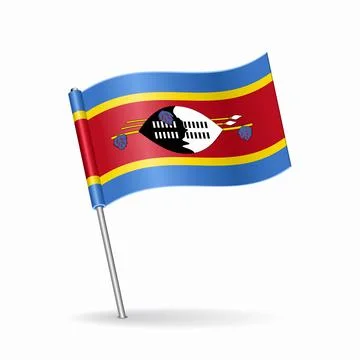 Eswatini flag map pointer layout. Vector illustration. Stock Illustration
