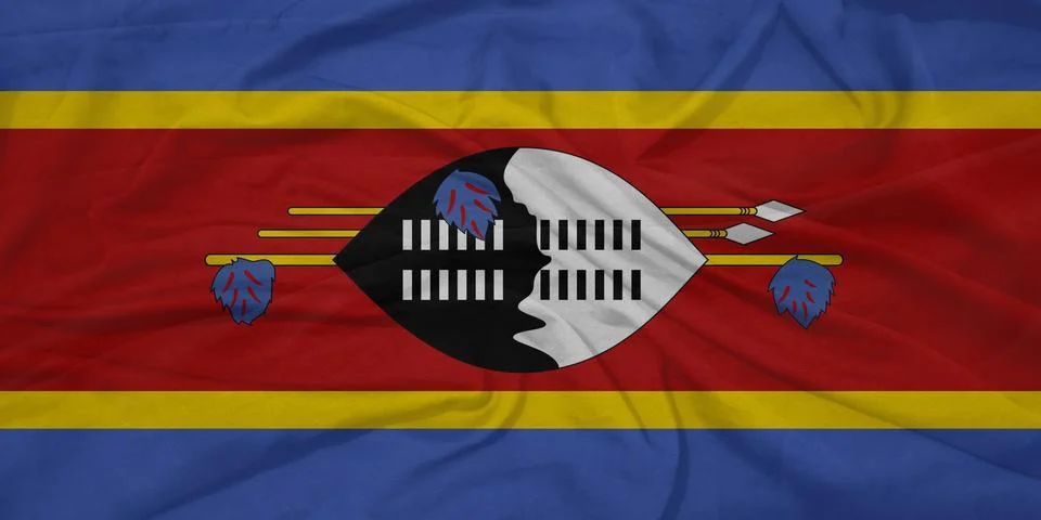 Eswatini Flag moving in wind イラスト素材