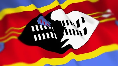 Eswatini Flag Seamless Loop 4k 60fps on Sky Background Stock Footage 340351892