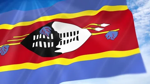 Eswatini Flag Seamless Loop 4k 60fps on Sky Background Stock Footage 341672933