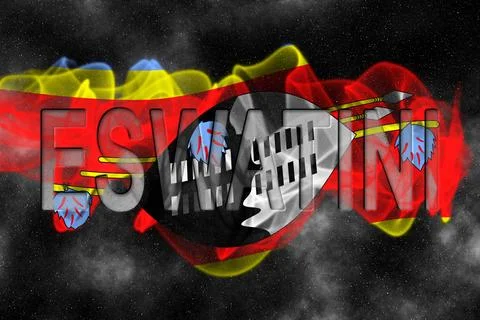 Eswatini Flag with Starry Background Stock Illustration