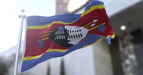 Eswatini-flag-waving-seamless-loop-4k-60fps Stock Footage 332328234