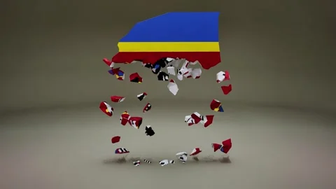 Eswatini Map With Flag Stock Footage 324709198