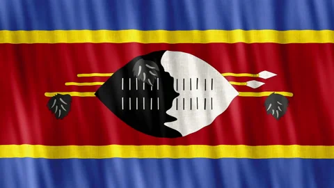 Eswatini National Flag. Seamless loop animation closeup waving. Stock Footage 220663181