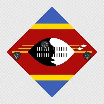 Eswatini rhombus flag. Vector illustration. Stock Illustration