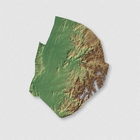 ESwatini Rotating 3D Relief Map Seamless Loop, Alpha Channel 4K 스톡 동영상 340719183