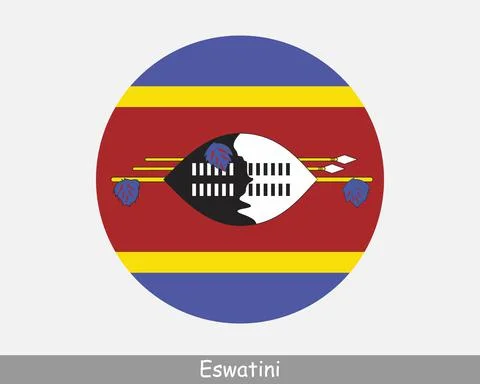 Eswatini Round Flag Stock Illustration