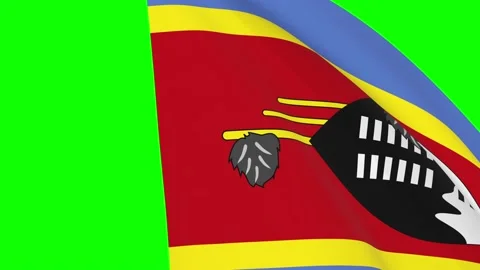 Eswatini waving flag transition 4k and 1080 HD footage over green screen Stock Footage 167596757