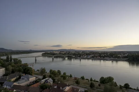 Esztergom Danube/Donau Timelapse Stock Footage 217377724