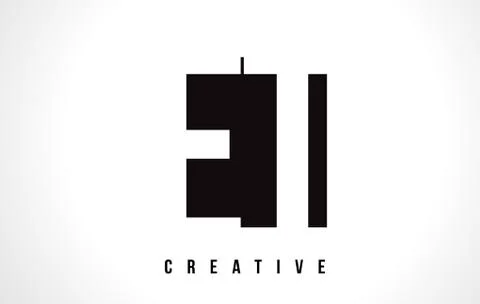 ET E T White Letter Logo Design with Black Square. Stock Illustration