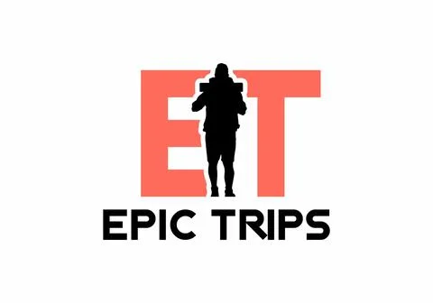 ET epic trips initial letter Stock Illustration