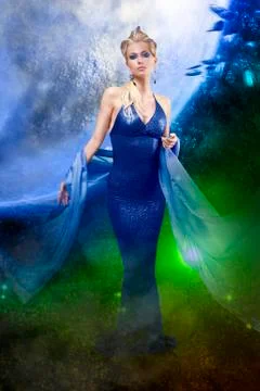 E.t. lady in space Stock Photos