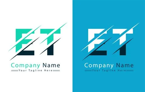 ET Letter Logo Vector Design Concept Elements Illustrazione stock